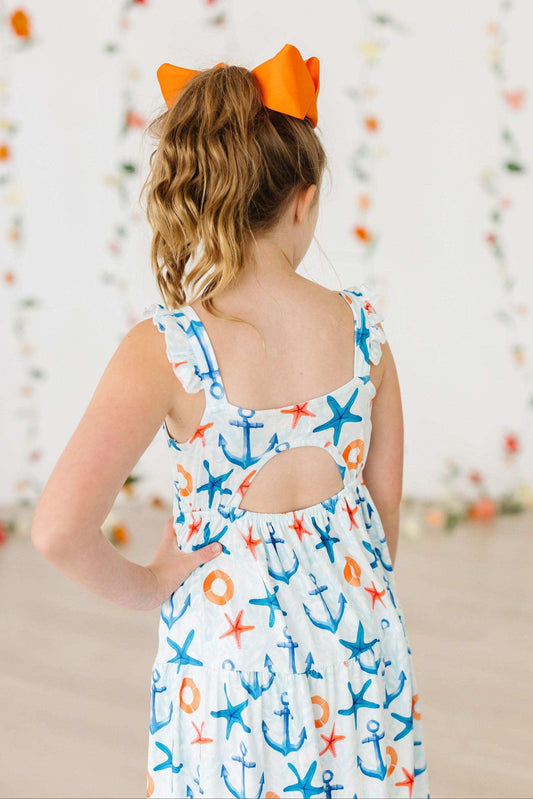 Anchors Away Ruffle Maxi Dress - Mila & Rose ® - Flyclothing LLC
