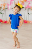 Royal Blue S/S Ruffle Tee - Mila & Rose ®