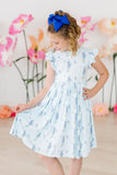 Texas Bluebonnets Flutter Sleeve Twirl Dress - Mila & Rose ®