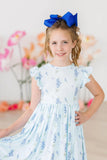 Texas Bluebonnets Flutter Sleeve Twirl Dress - Mila & Rose ®