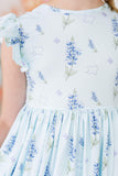 Texas Bluebonnets Flutter Sleeve Twirl Dress - Mila & Rose ®