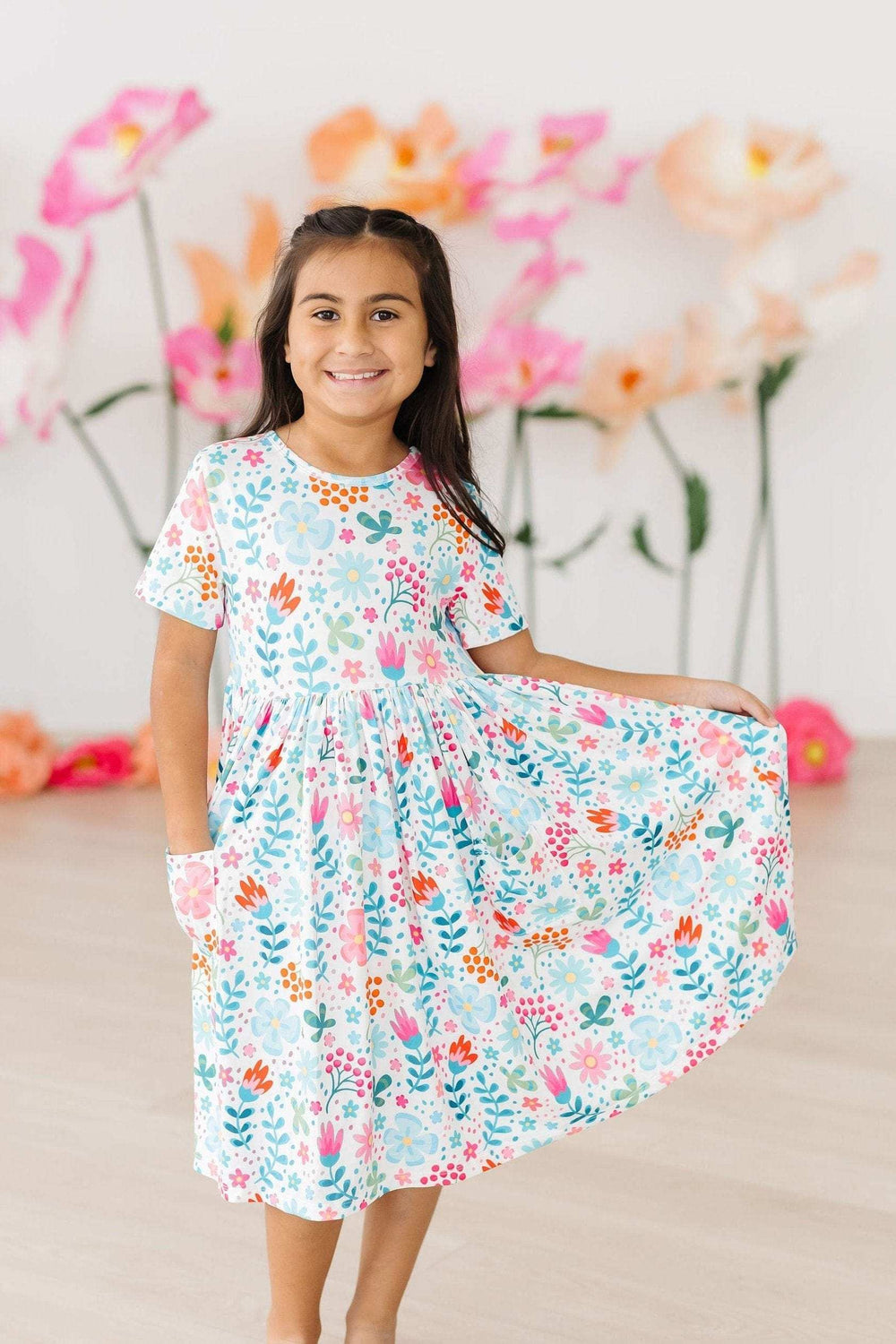 Sunlit Garden S/S Pocket Twirl Dress - Mila & Rose ® - Flyclothing LLC
