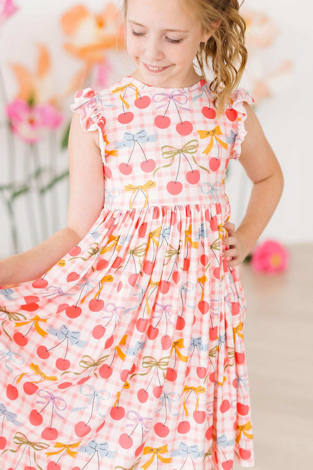 Retro Picnic Flutter Sleeve Twirl Dress - Mila & Rose ® - Flyclothing LLC