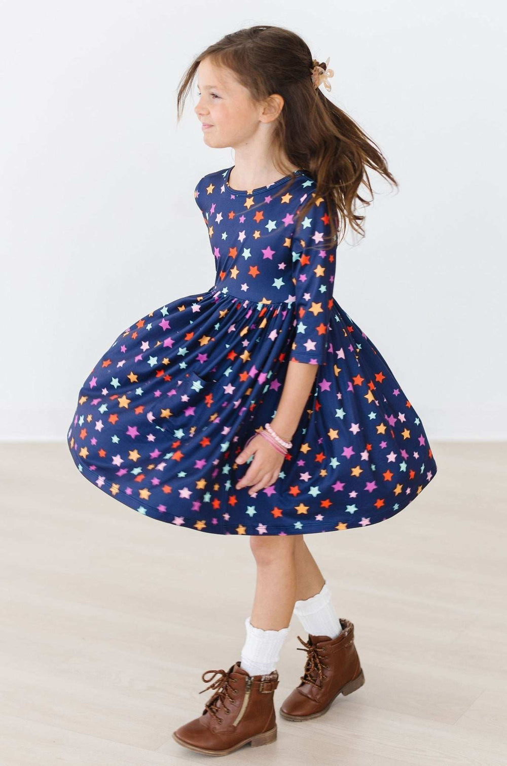Halloween Stars 3/4 Sleeve Pocket Twirl Dress - Mila & Rose ® - Flyclothing LLC