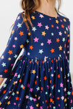Halloween Stars 3/4 Sleeve Pocket Twirl Dress - Mila & Rose ®