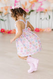 Springtime Bows Ruffle Cross Back Dress - Mila & Rose ®