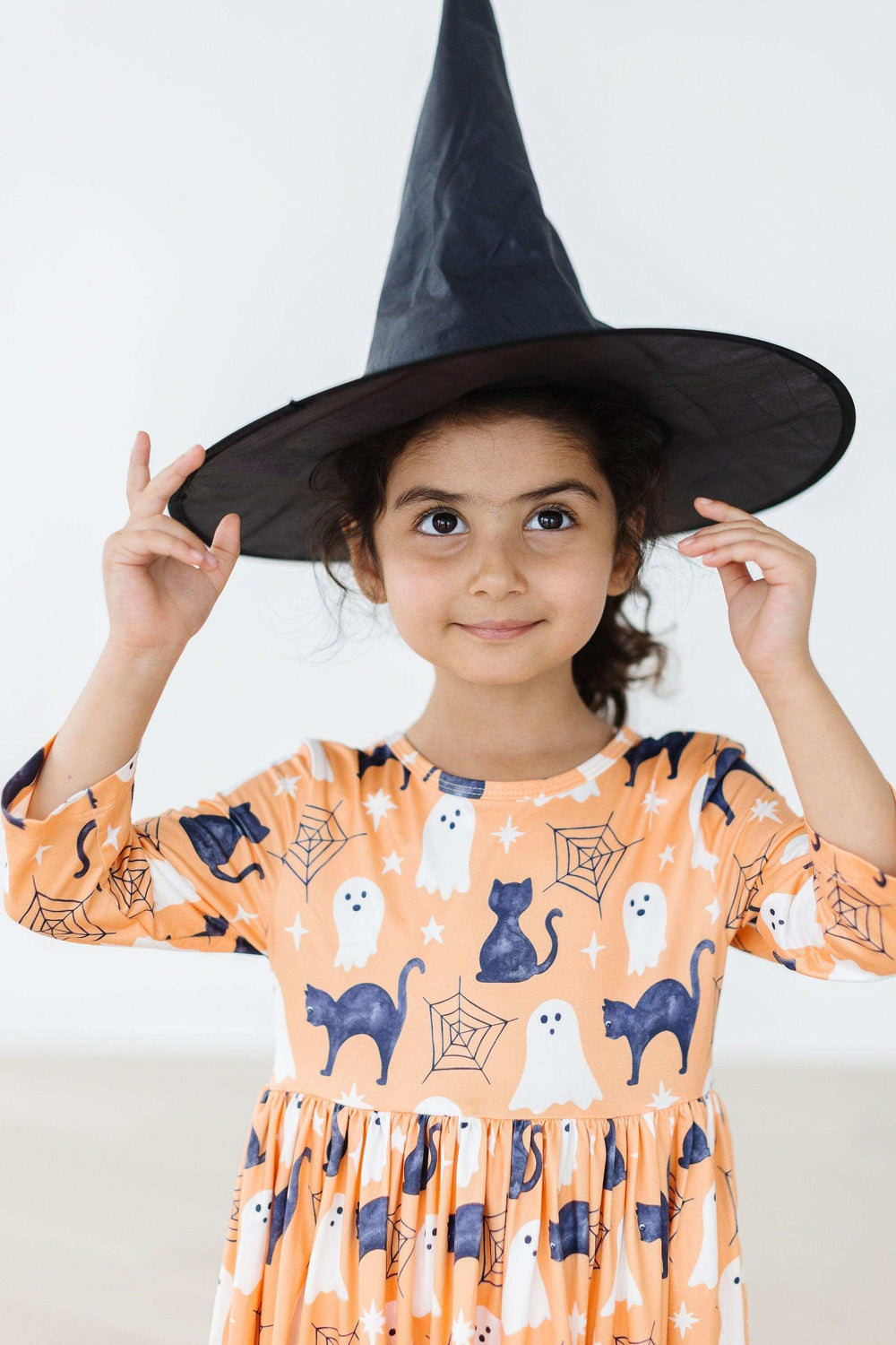 Spooky Kitty 3/4 Sleeve Pocket Twirl Dress - Mila & Rose ® - Flyclothing LLC