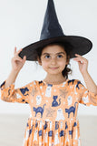 Spooky Kitty 3/4 Sleeve Pocket Twirl Dress - Mila & Rose ®