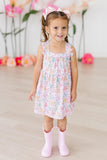 Springtime Bows Ruffle Cross Back Dress - Mila & Rose ®
