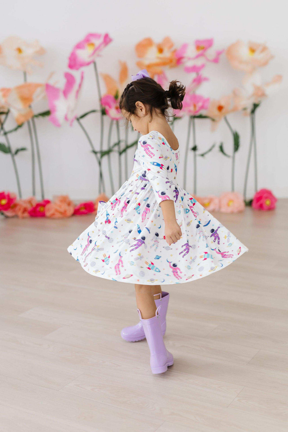 Out of this World 3/4 Sleeve Pocket Twirl Dress - Mila & Rose ® - Flyclothing LLC