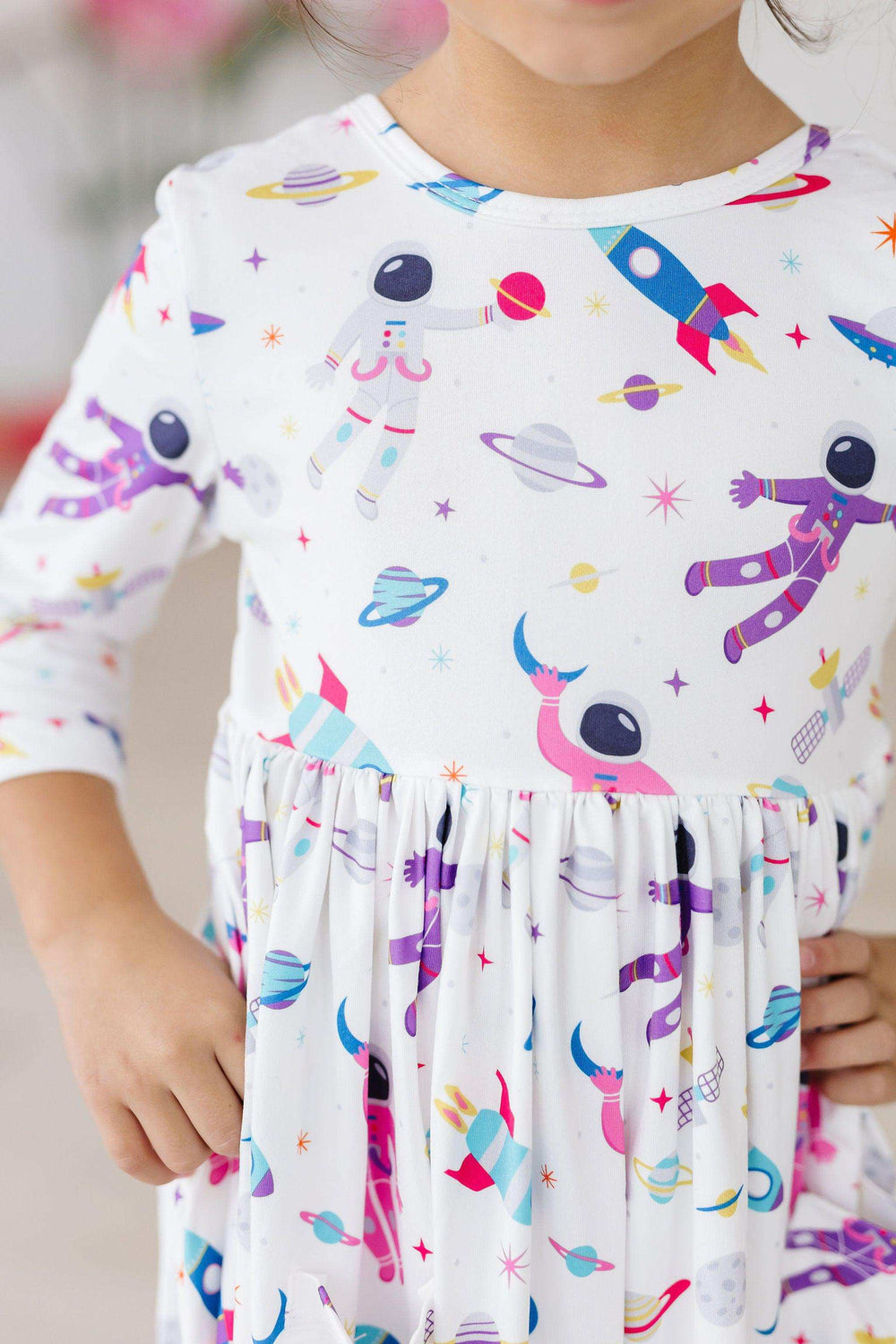 Out of this World 3/4 Sleeve Pocket Twirl Dress - Mila & Rose ® - Flyclothing LLC