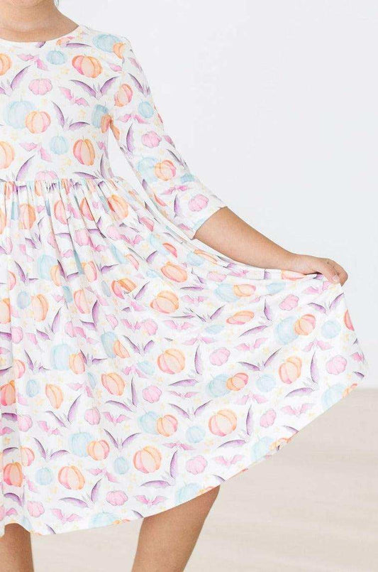 Spooky Sweetheart 3/4 Sleeve Pocket Twirl Dress - Mila & Rose ® - Flyclothing LLC