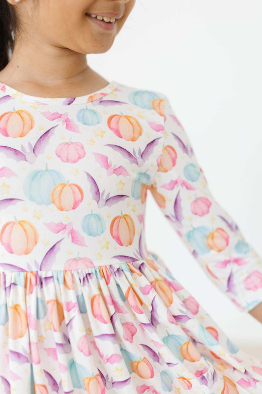 Spooky Sweetheart 3/4 Sleeve Pocket Twirl Dress - Mila & Rose ® - Flyclothing LLC