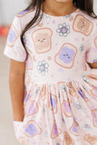 Peanut Butter Jelly Time S/S Pocket Twirl Dress
