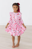 Jolly Old Saint Nick 3/4 Sleeve Ruffle Twirl Dress - Mila & Rose ®