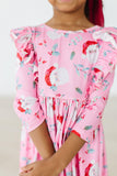 Jolly Old Saint Nick 3/4 Sleeve Ruffle Twirl Dress - Mila & Rose ®