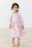 Pink Plaid 3/4 Sleeve Pocket Twirl Dress - Mila & Rose ® - Flyclothing LLC