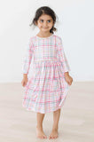 Pink Plaid 3/4 Sleeve Pocket Twirl Dress - Mila & Rose ® - Flyclothing LLC
