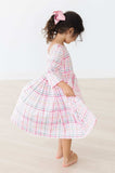 Pink Plaid 3/4 Sleeve Pocket Twirl Dress - Mila & Rose ® - Flyclothing LLC