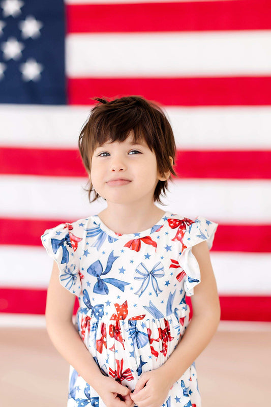 Born to Sparkle Flutter Sleeve Twirl Dress - Mila & Rose ® - Flyclothing LLC