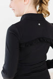 Balanced Black Full-Zip Ruffle Active Jacket - Mila & Rose ®