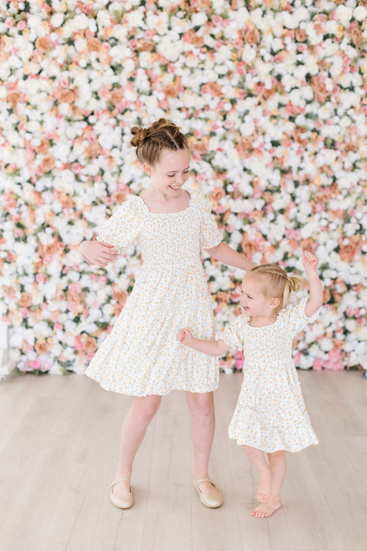 Marvelous Marigolds Smocked Ruffle Dress - Mila & Rose ® - Flyclothing LLC