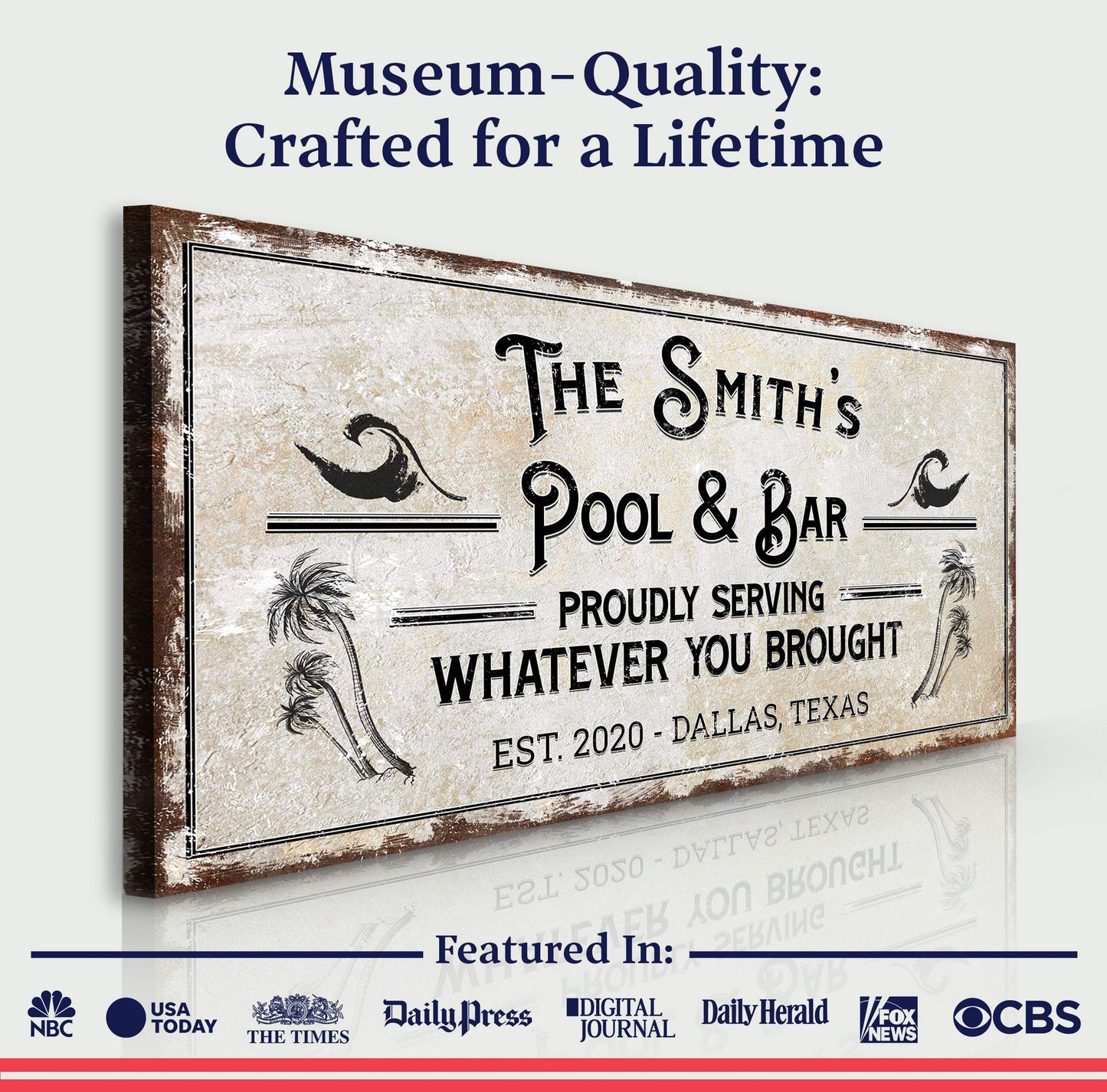 Personalized Rustic Pool Sign - Tailored Canvases - Flyclothing LLC