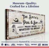 Personalized Rustic Pool Sign - Tailored Canvases - Flyclothing LLC