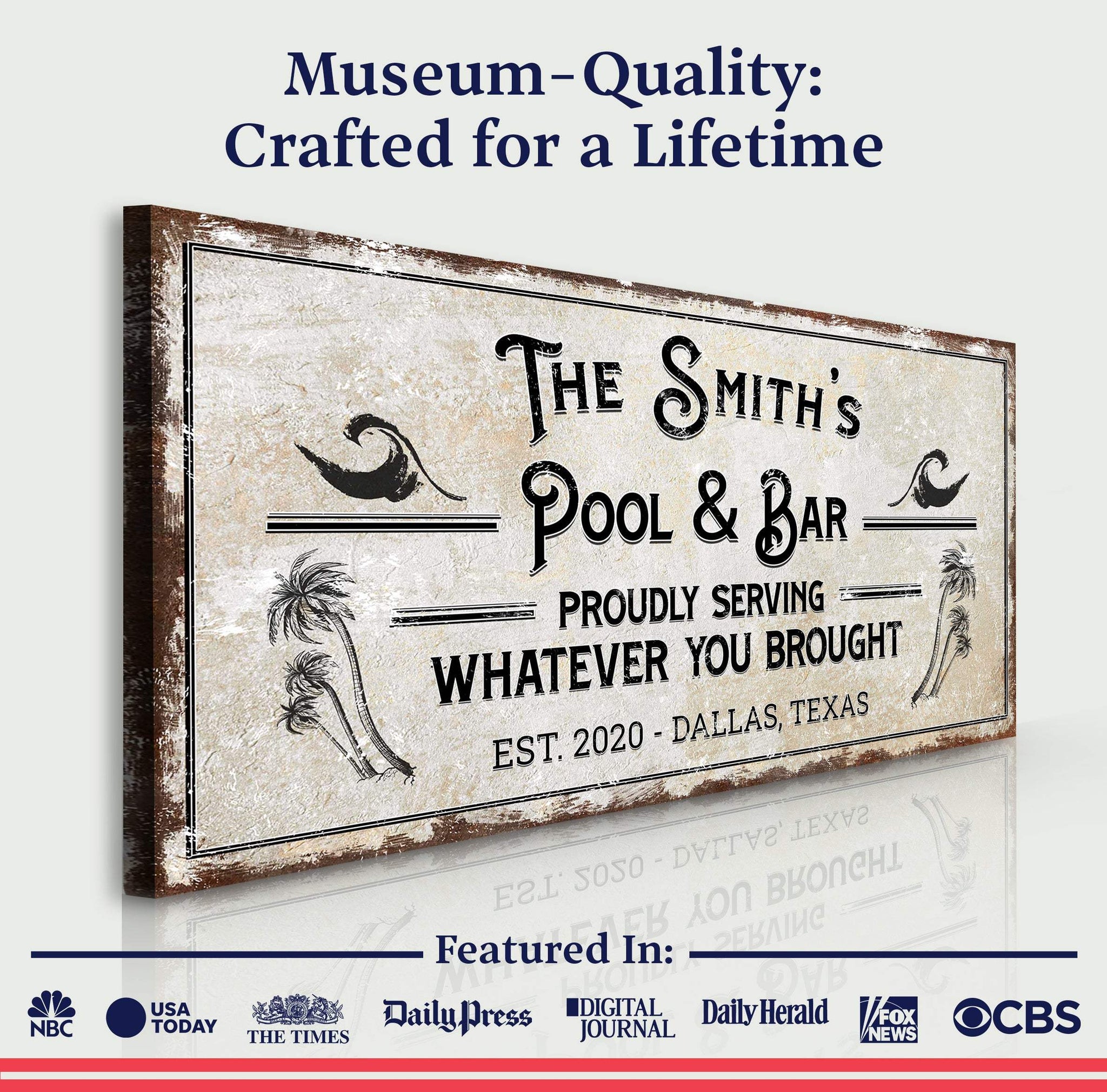 Personalized Rustic Pool Sign - Tailored Canvases - Flyclothing LLC