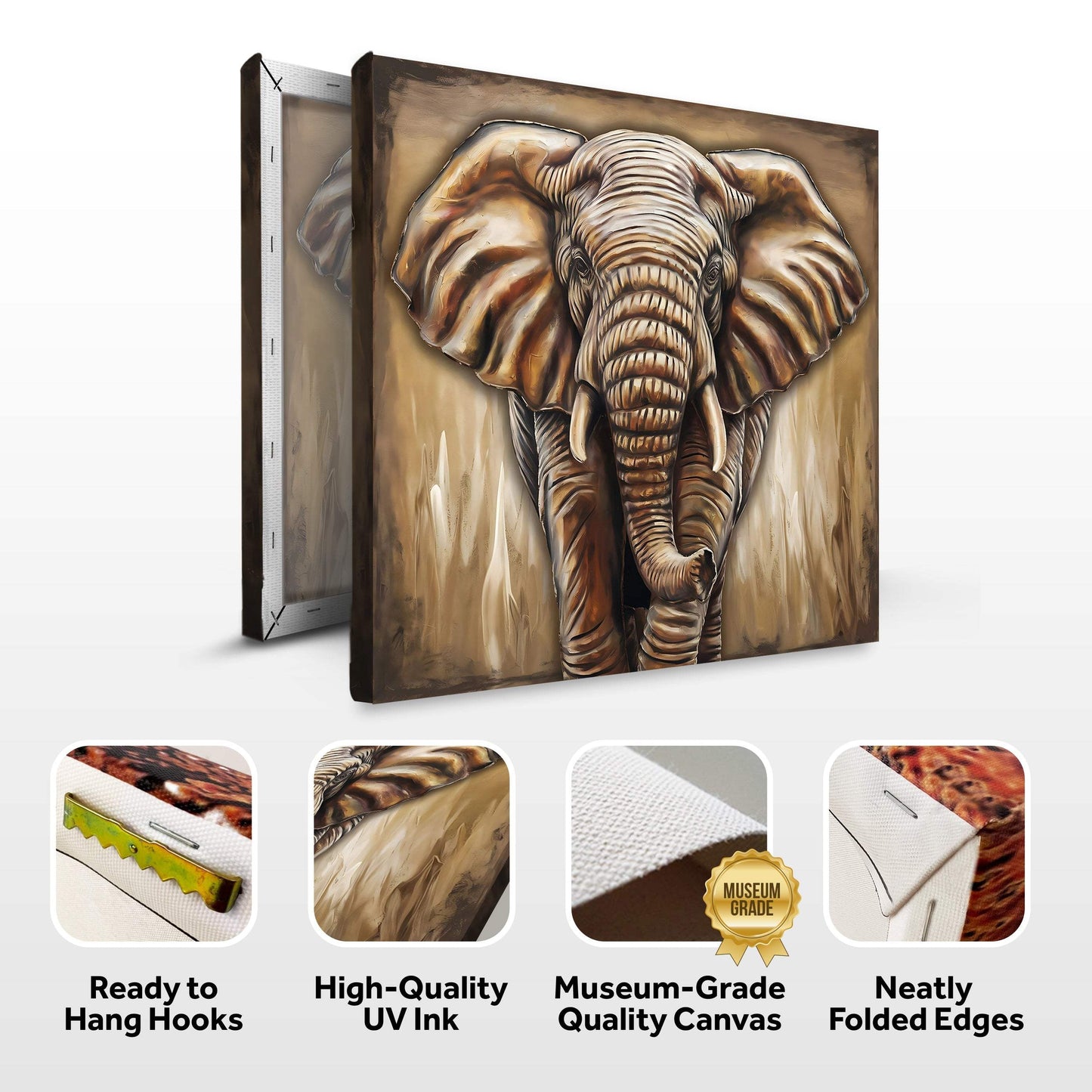 3D Elephant Wall Art - Tailored Canvases - Flyclothing LLC