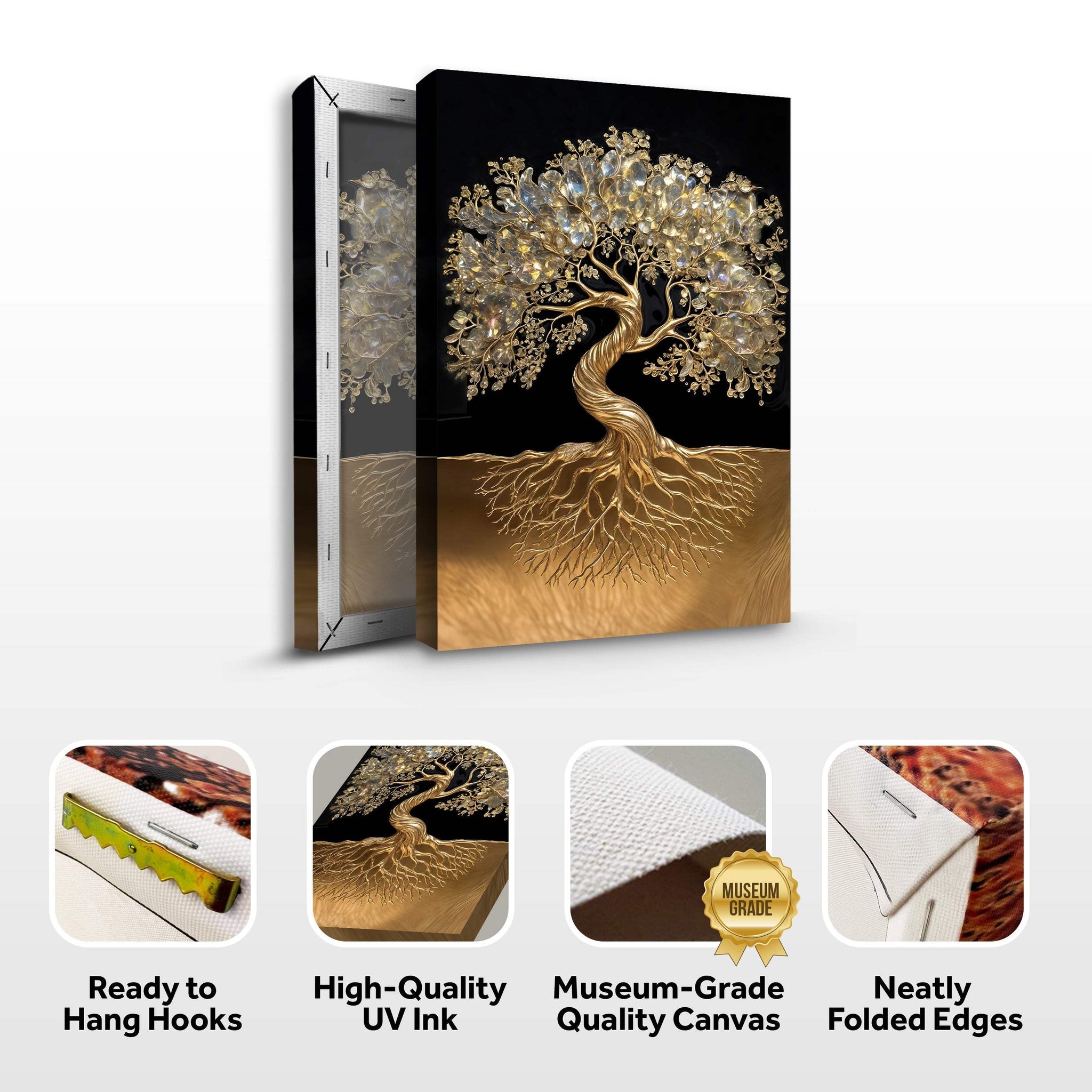 3D Minimalist Tree of Life Wall Art - Tailored Canvases - Flyclothing LLC