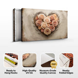3D Floral Heart Wall Art III - Tailored Canvases - Flyclothing LLC
