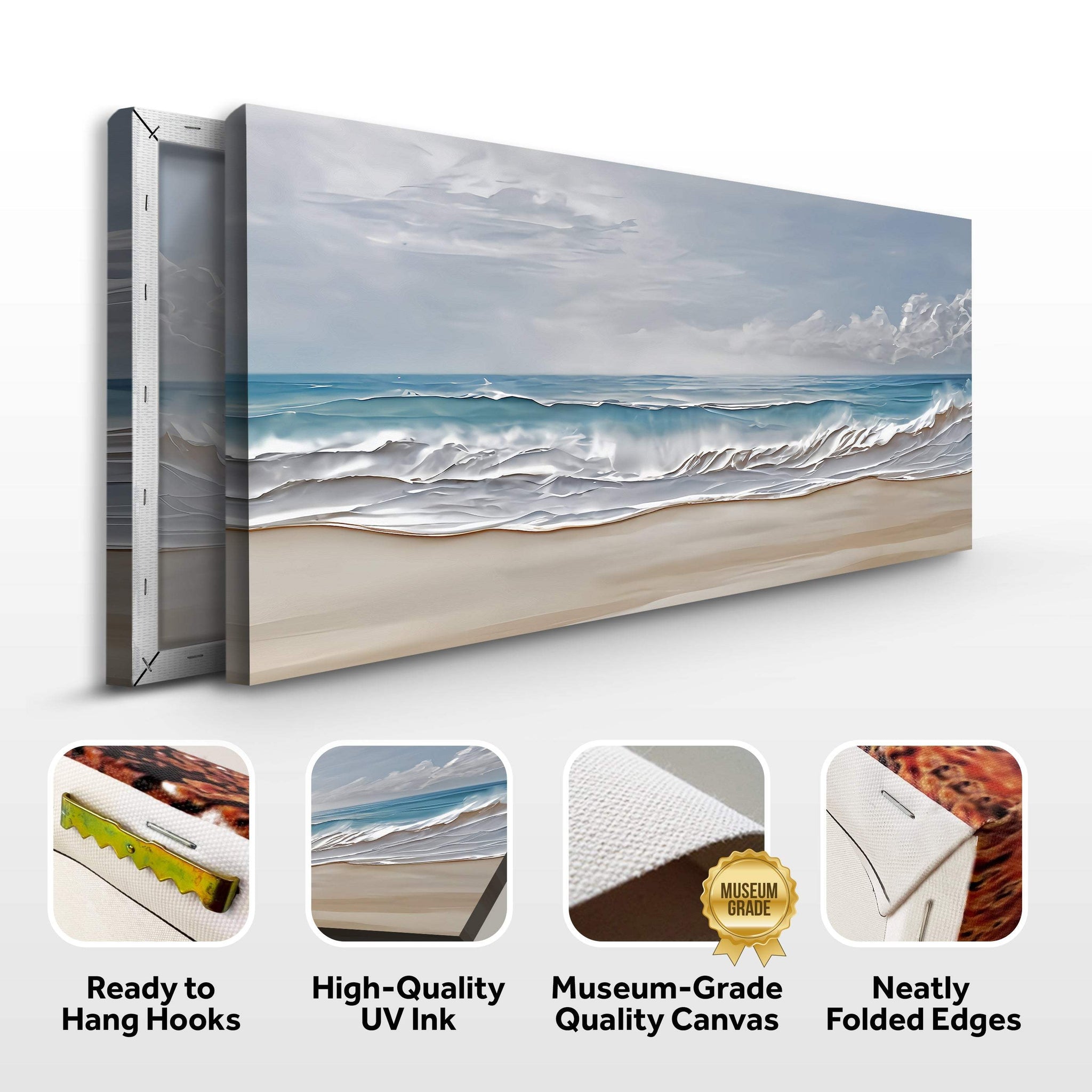 Serene Ocean Wave Coastal Wall Art VII - Tailored Canvases - Flyclothing LLC