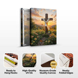 Cross and Flowers Faith Wall Art - Tailored Canvases - Flyclothing LLC