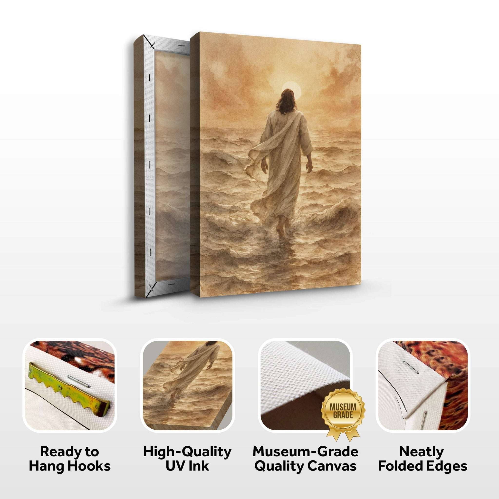 Jesus Christ Walking On Water Faith Wall Art VI - Tailored Canvases - Flyclothing LLC