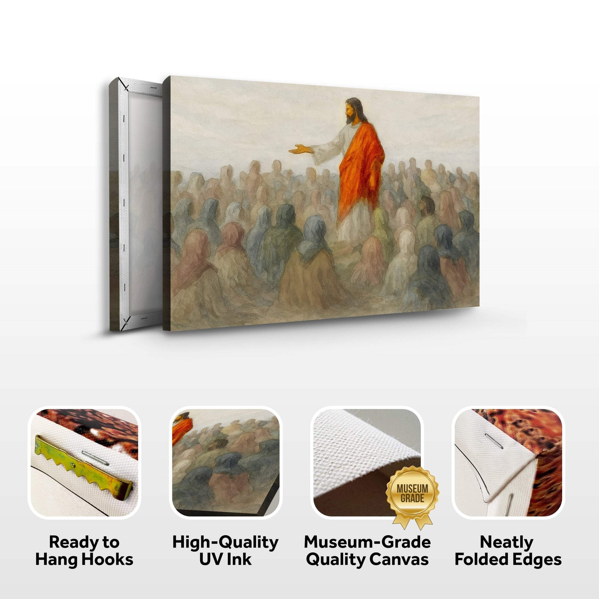 Jesus Speaking To Crowd Faith Wall Art III - Tailored Canvases - Flyclothing LLC
