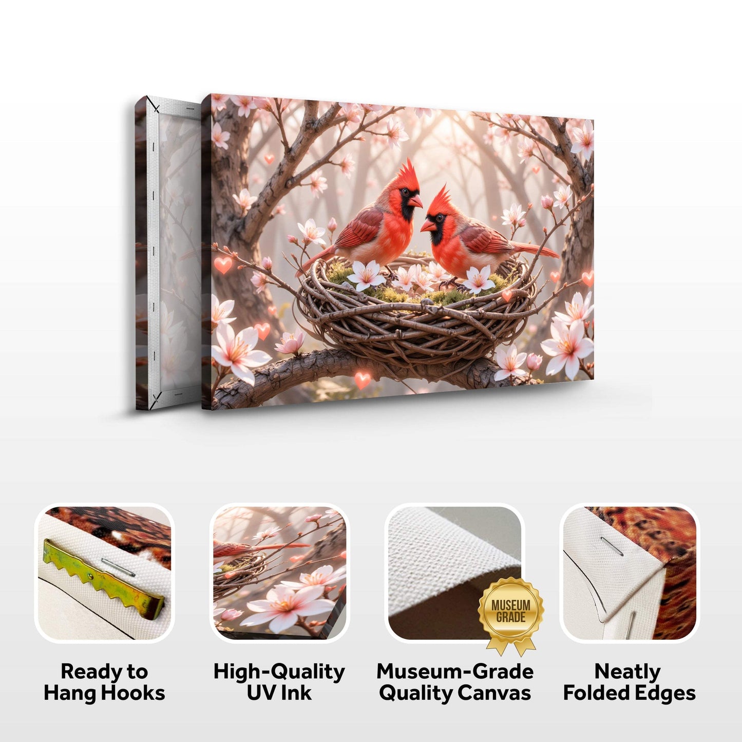 3D Cardinals Wall Art - Tailored Canvases - Flyclothing LLC