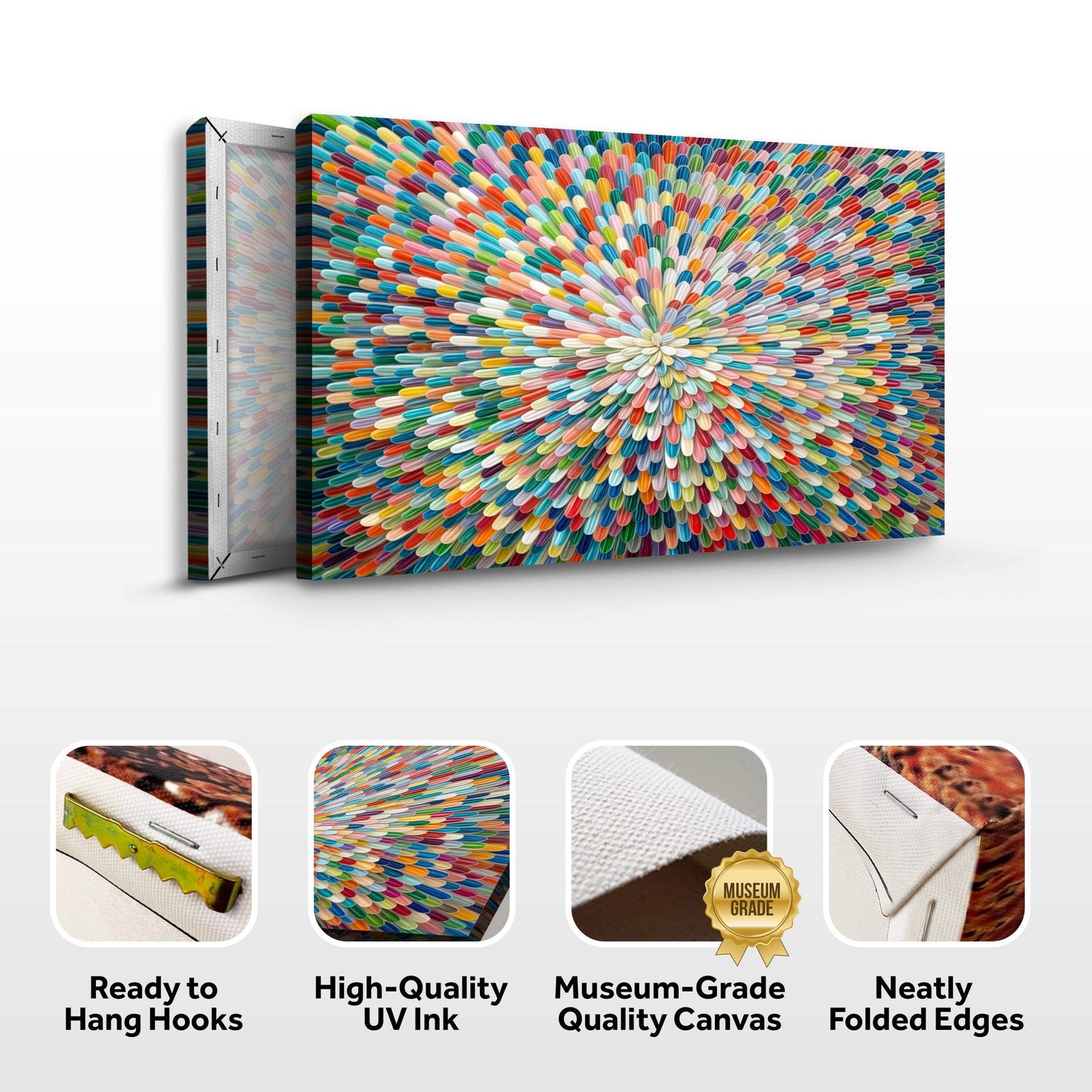 Radiant Bloom Abstract Wall Art - Tailored Canvases - Flyclothing LLC