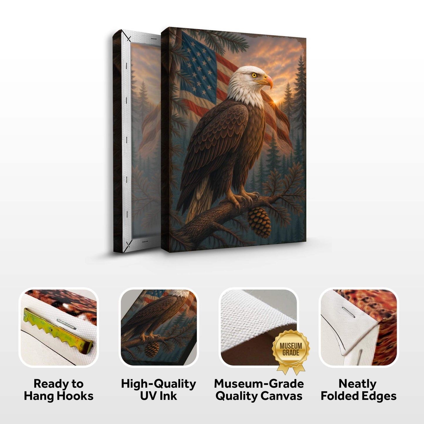 Sentinel of the Pines Eagle Wall Art - Tailored Canvases - Flyclothing LLC