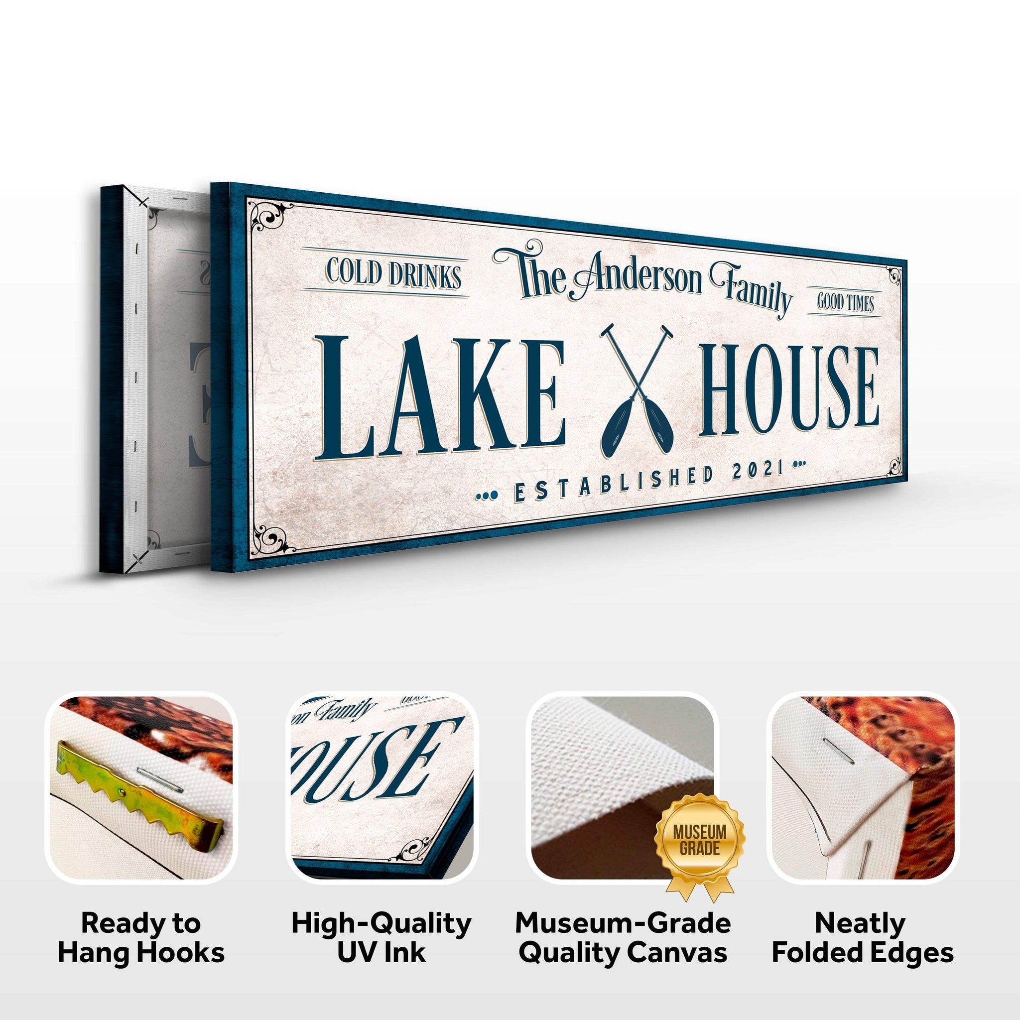 Personalized Lake House Sign IV - Tailored Canvases - Flyclothing LLC