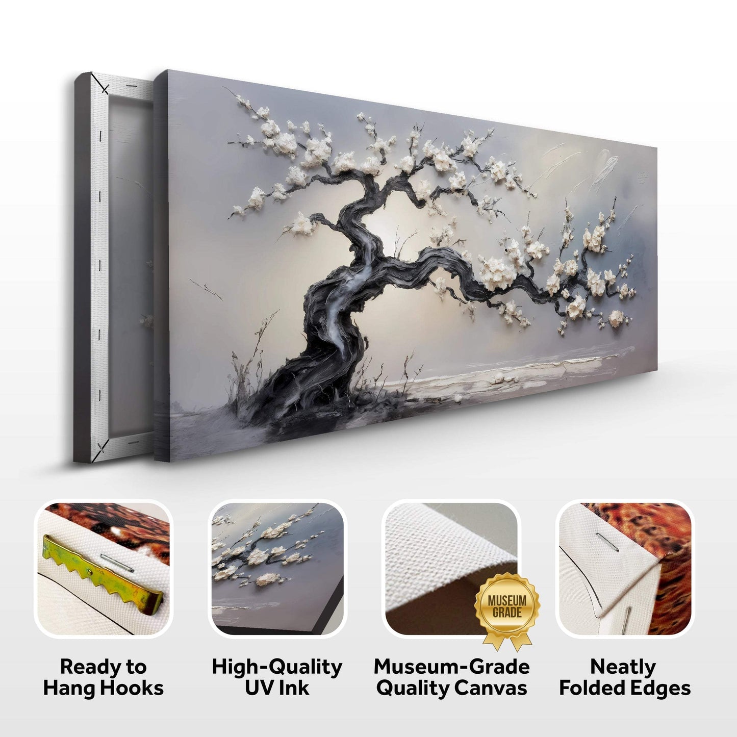 White Blossom Wall Art - Tailored Canvases - Flyclothing LLC