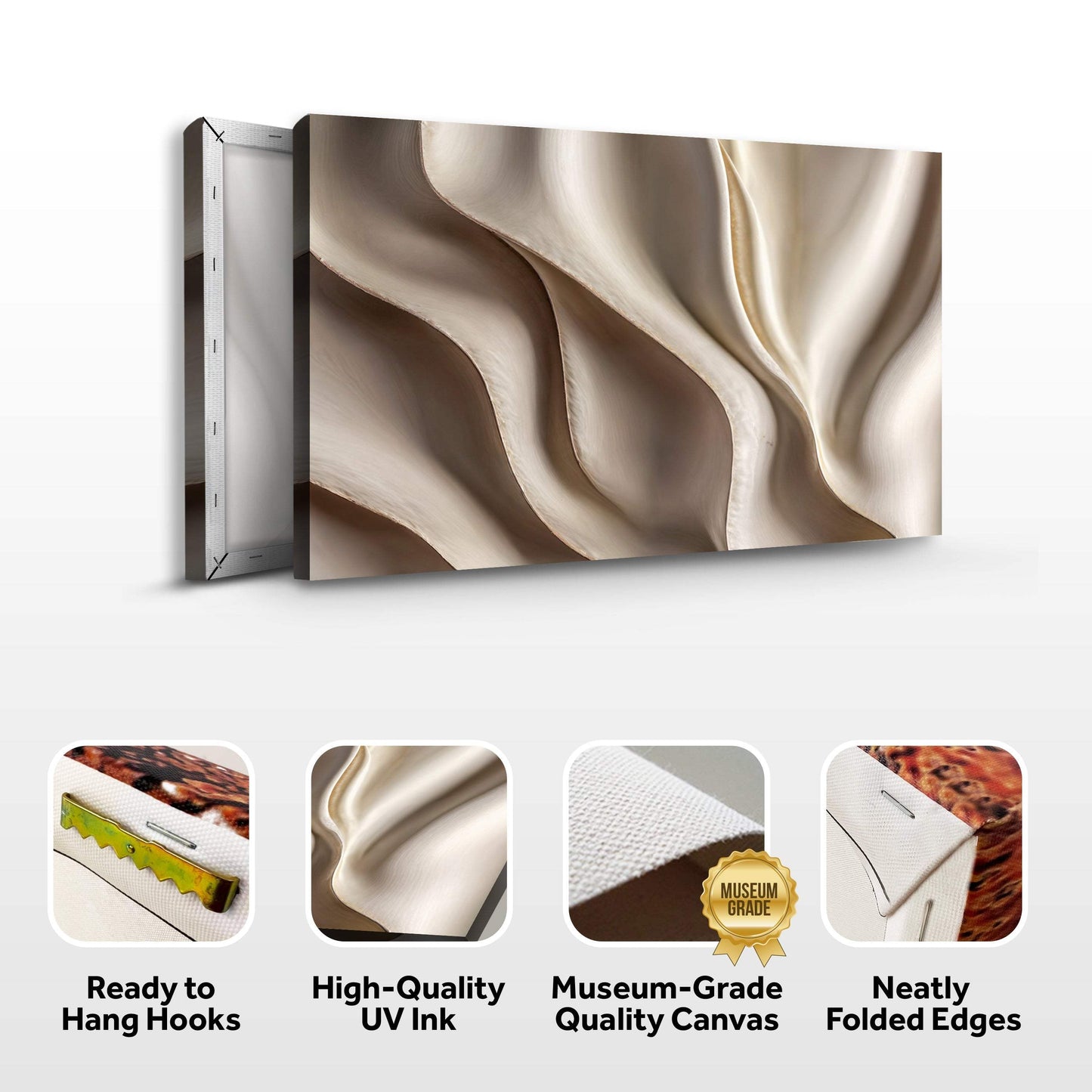Beyond the Surface – 3D Abstract Waves Wall Art - Tailored Canvases - Flyclothing LLC