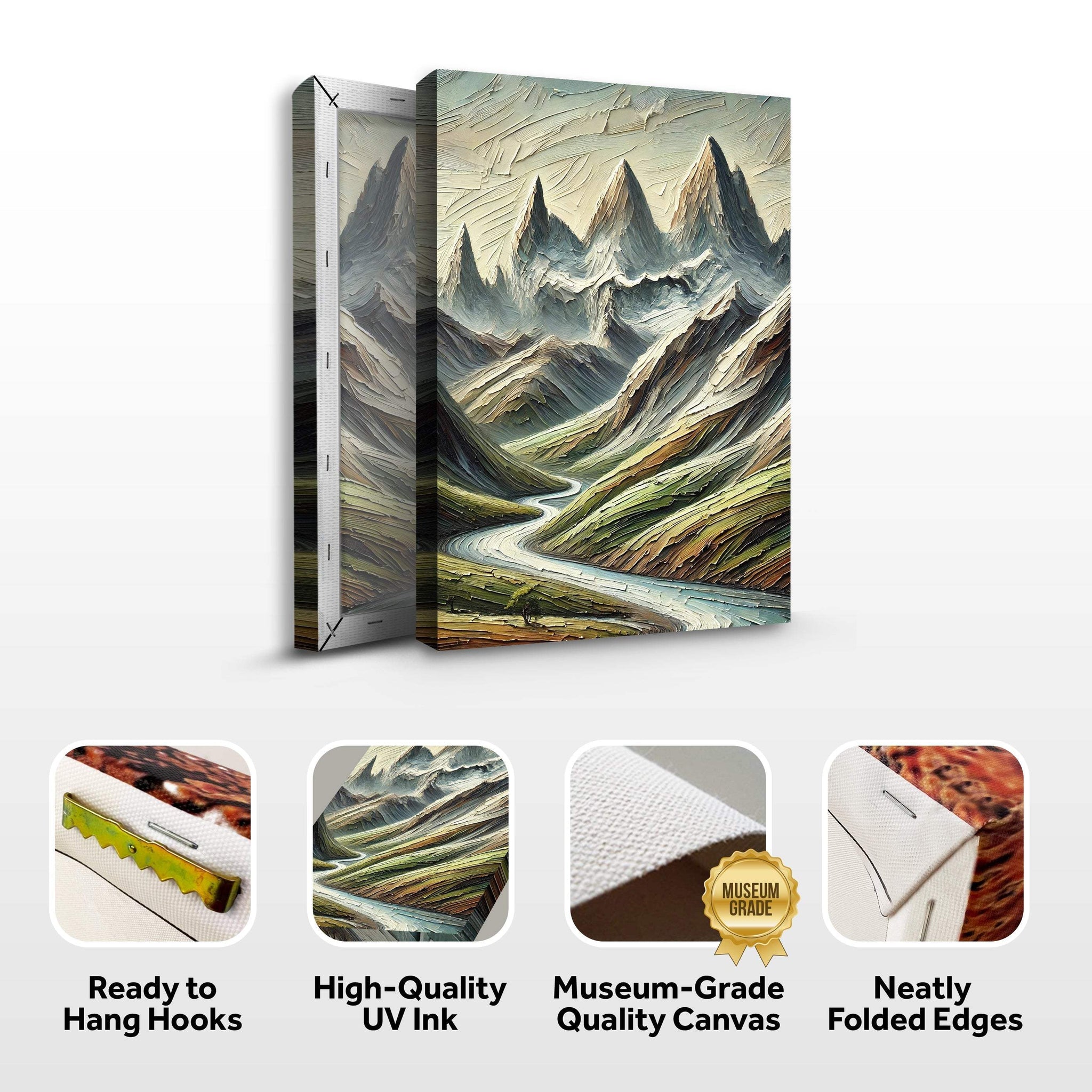 Abstract Mountain and River Landscape Wall Art II - Tailored Canvases - Flyclothing LLC