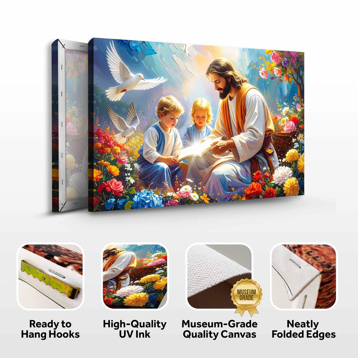 Jesus With Children Faith Wall Art IV - Tailored Canvases - Flyclothing LLC