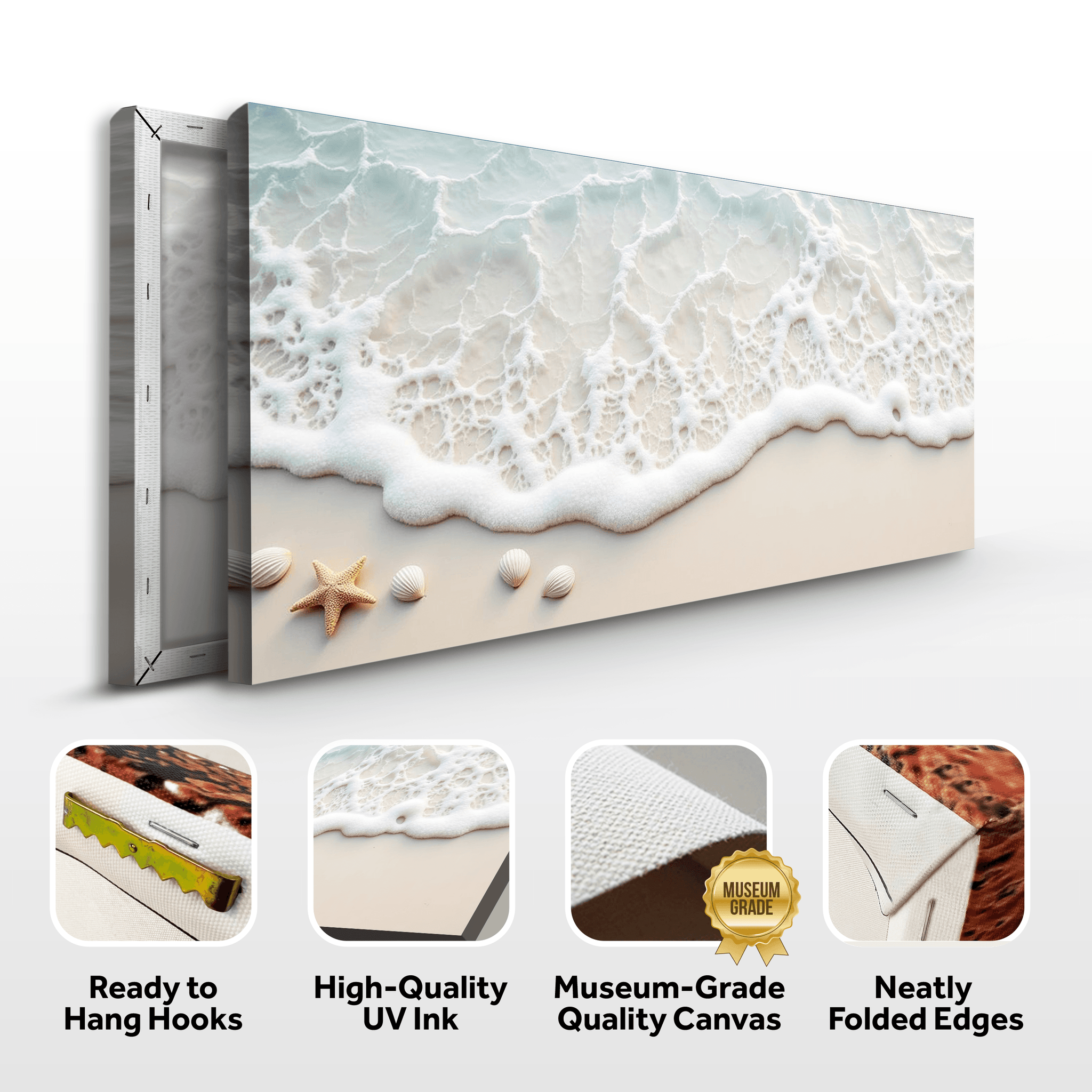 Serene Ocean Wave Coastal Wall Art X - Tailored Canvases - Flyclothing LLC