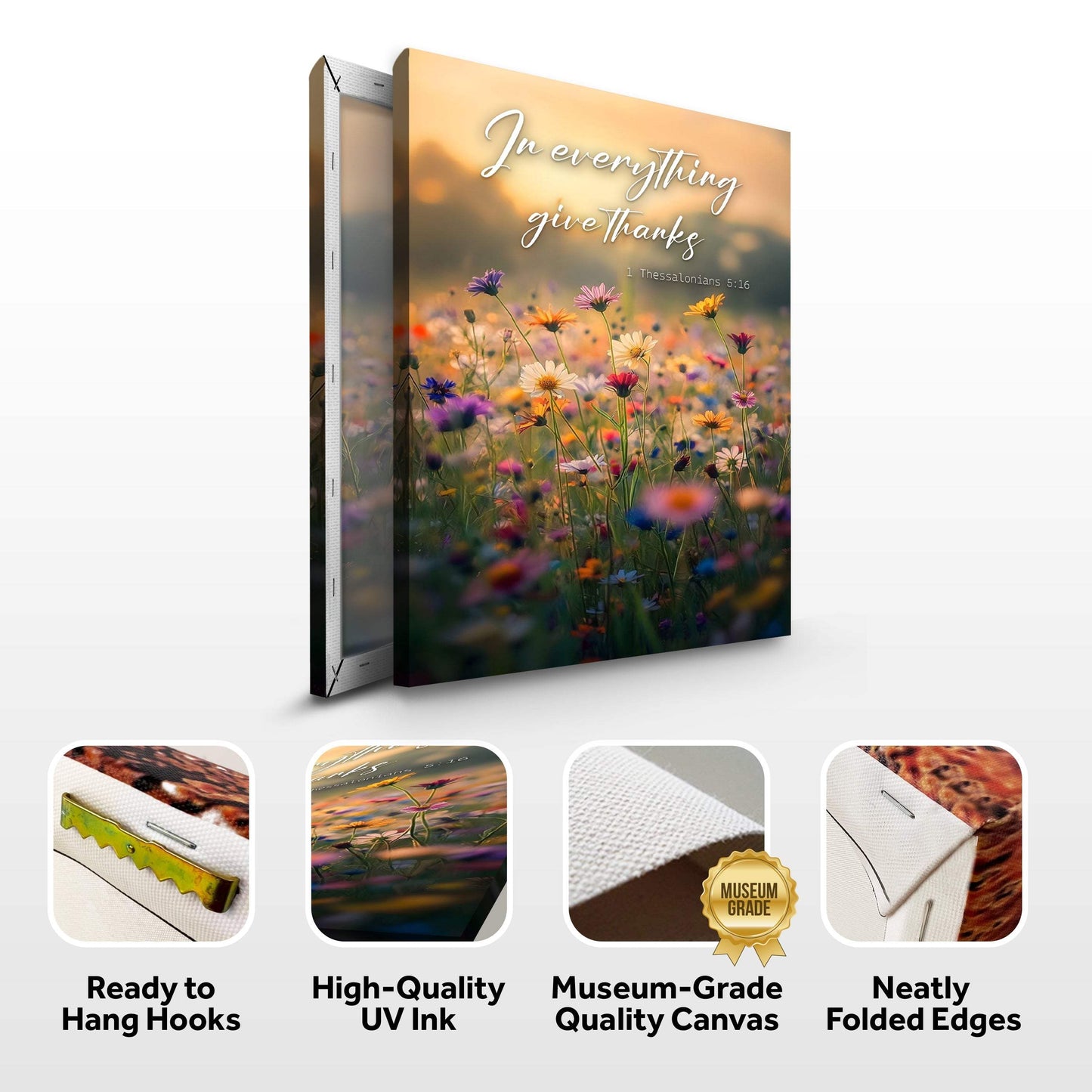 In Everything Give Thanks Faith Wall Sign - Tailored Canvases - Flyclothing LLC