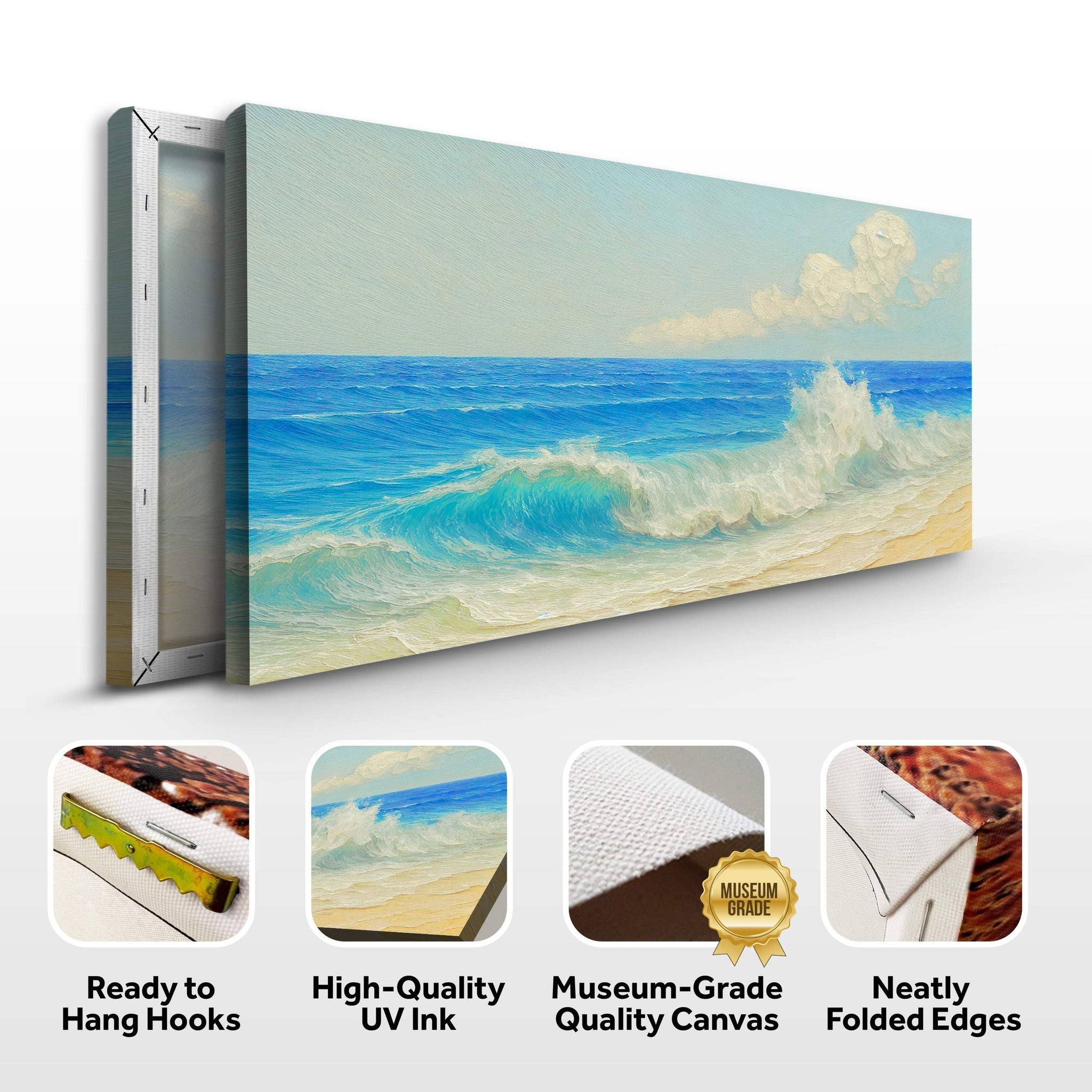 Serene Ocean Wave Coastal Wall Art XIII - Tailored Canvases - Flyclothing LLC