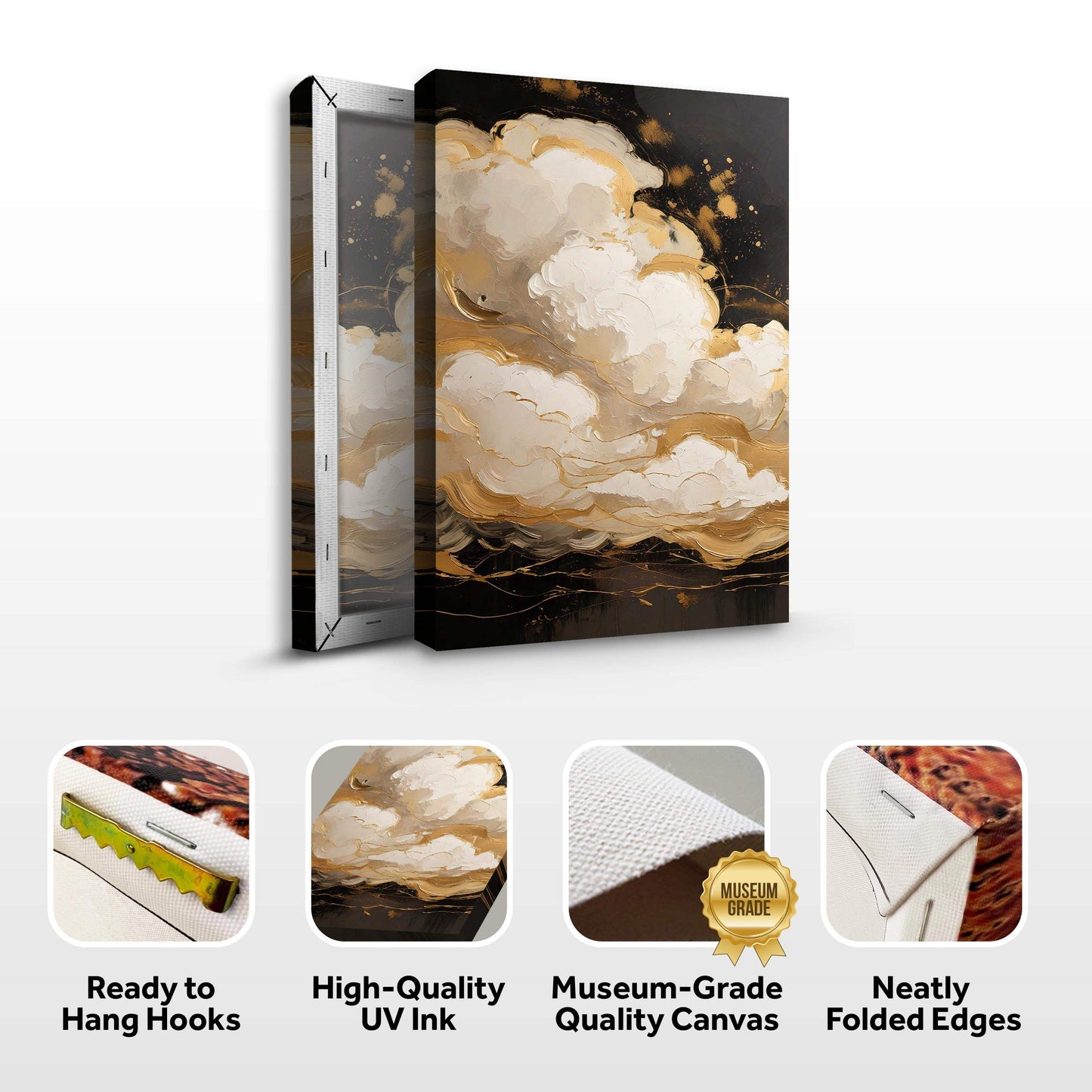 Auric Cloud Abstract Wall Art - Tailored Canvases - Flyclothing LLC