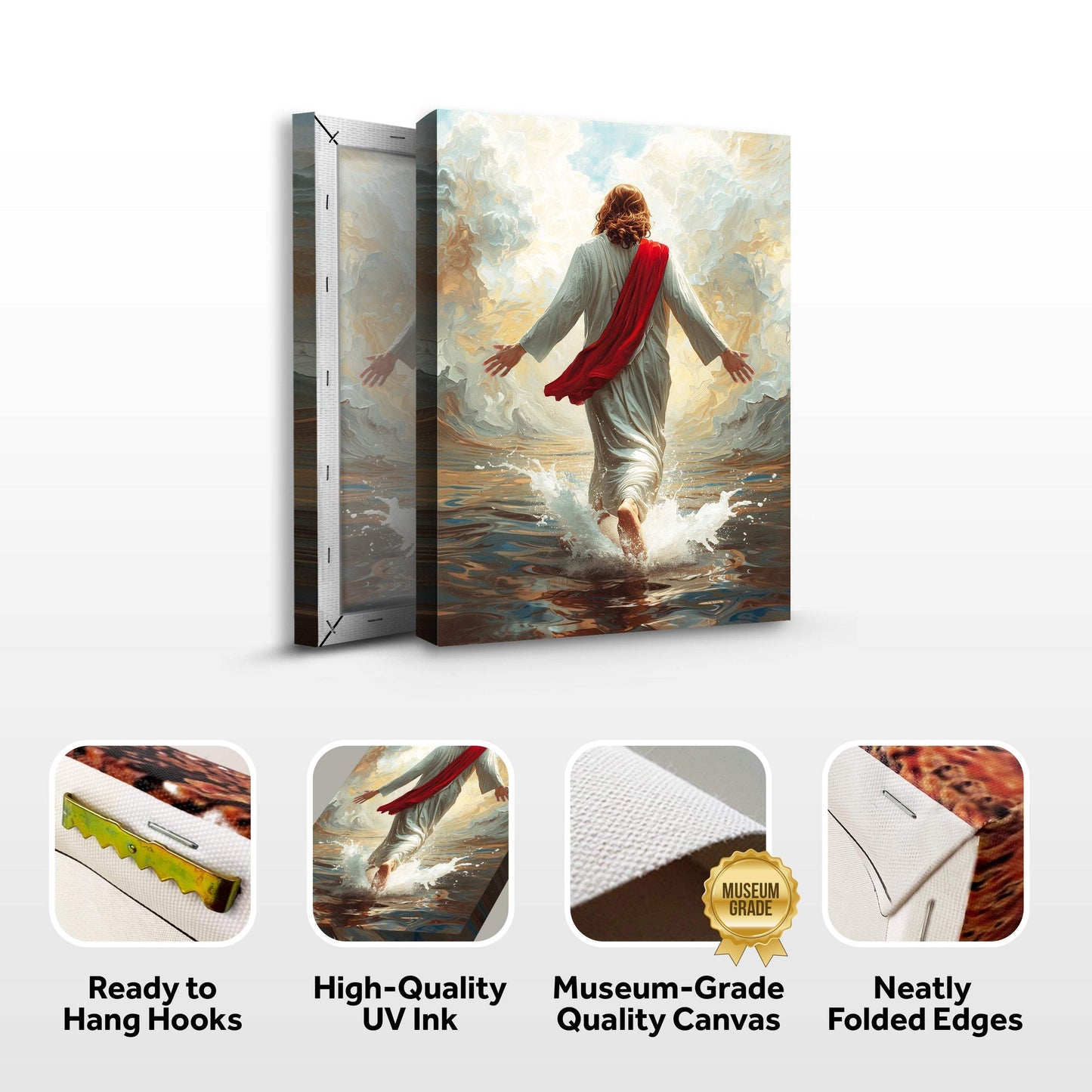 Jesus Christ Walking On Water Faith Wall Art IX - Tailored Canvases - Flyclothing LLC