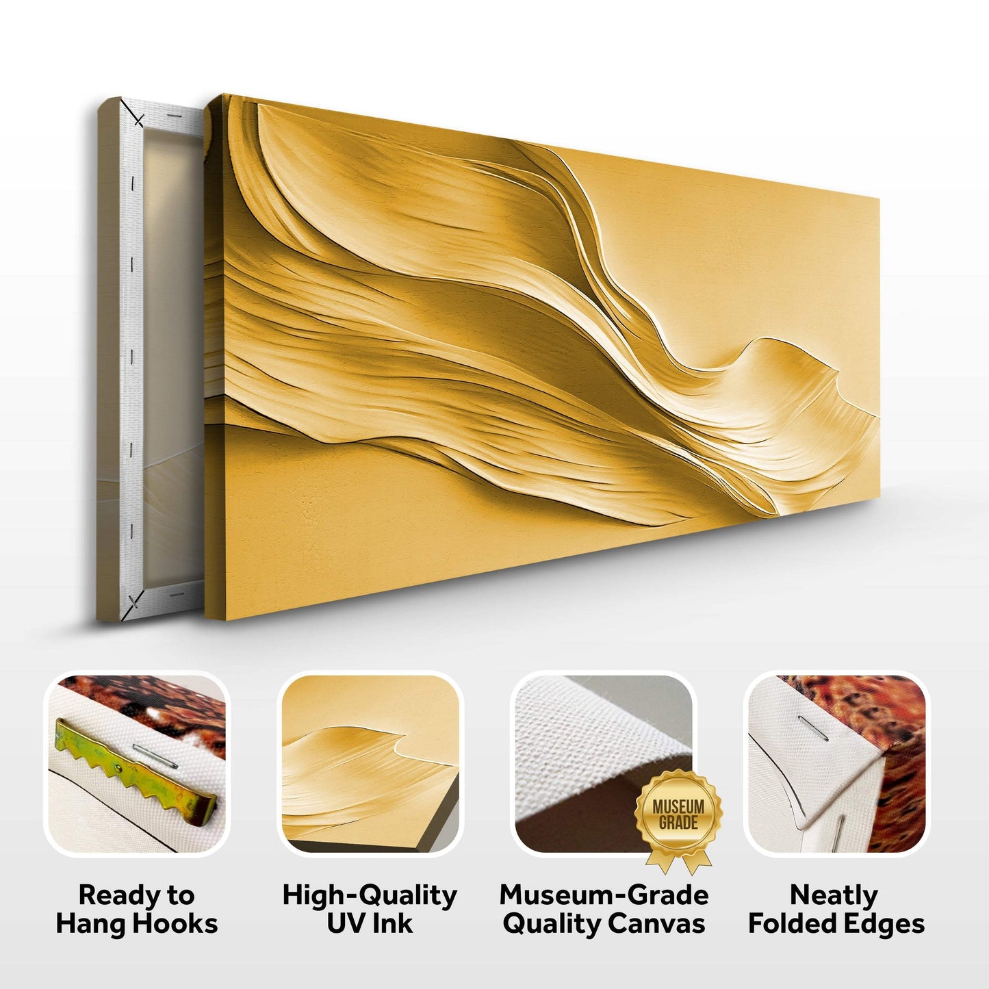 Gold Minimalist Wall Art II - Tailored Canvases - Flyclothing LLC